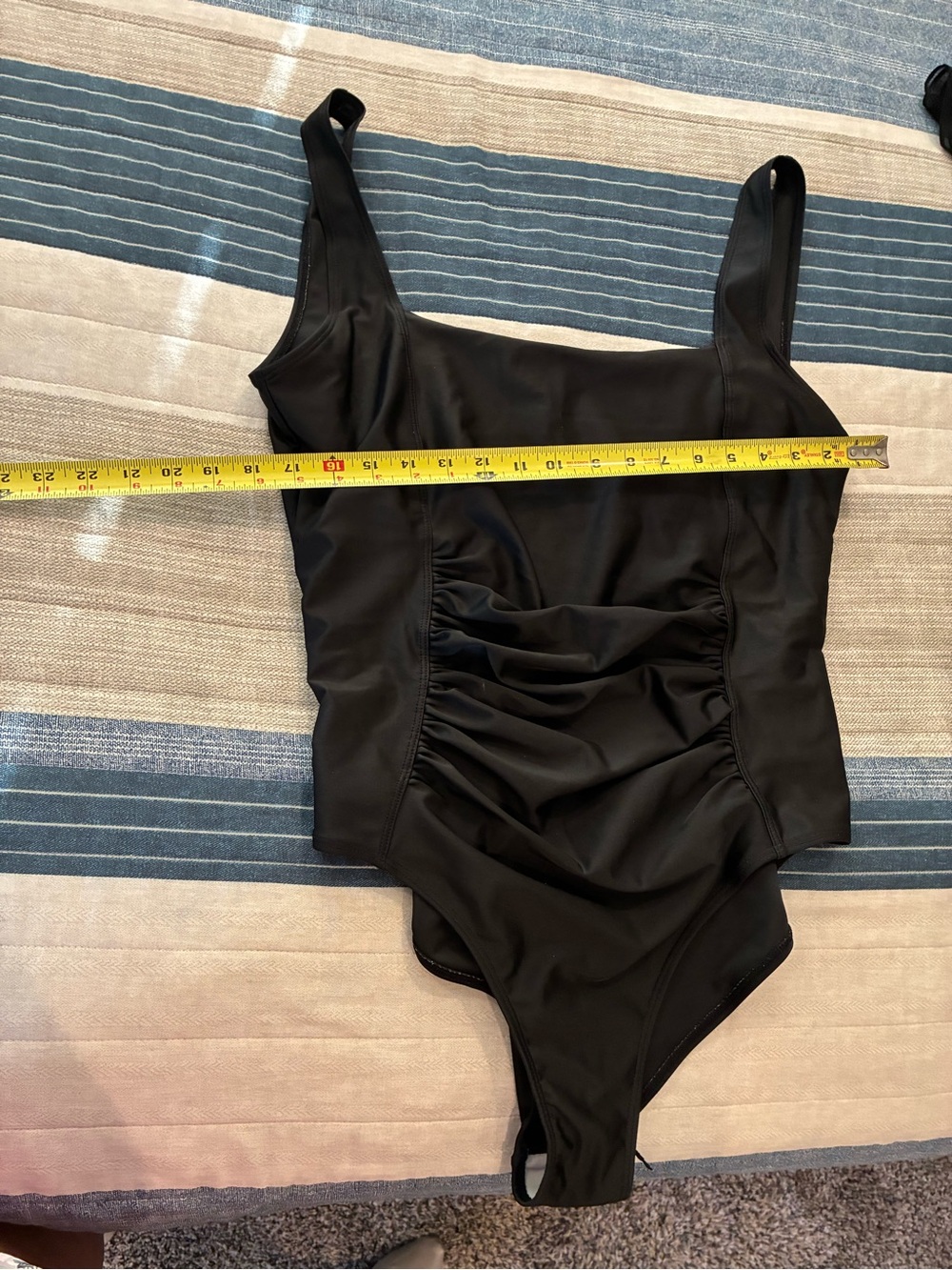 Women’s Black Ruched One-Piece Swim Bodysuit